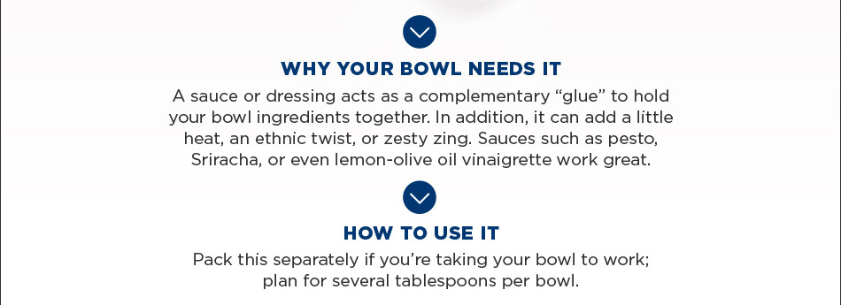 Pack this separately if you're taking your bowl to work; plan for several tablespoons per bowl.