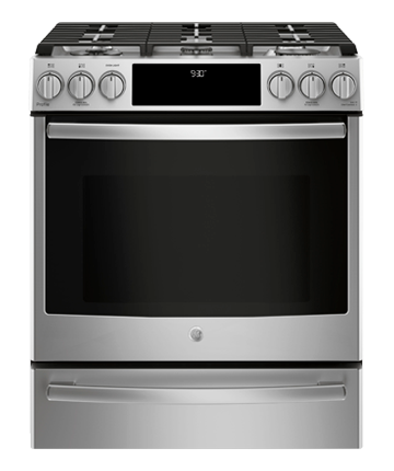 gas range with front control knobs